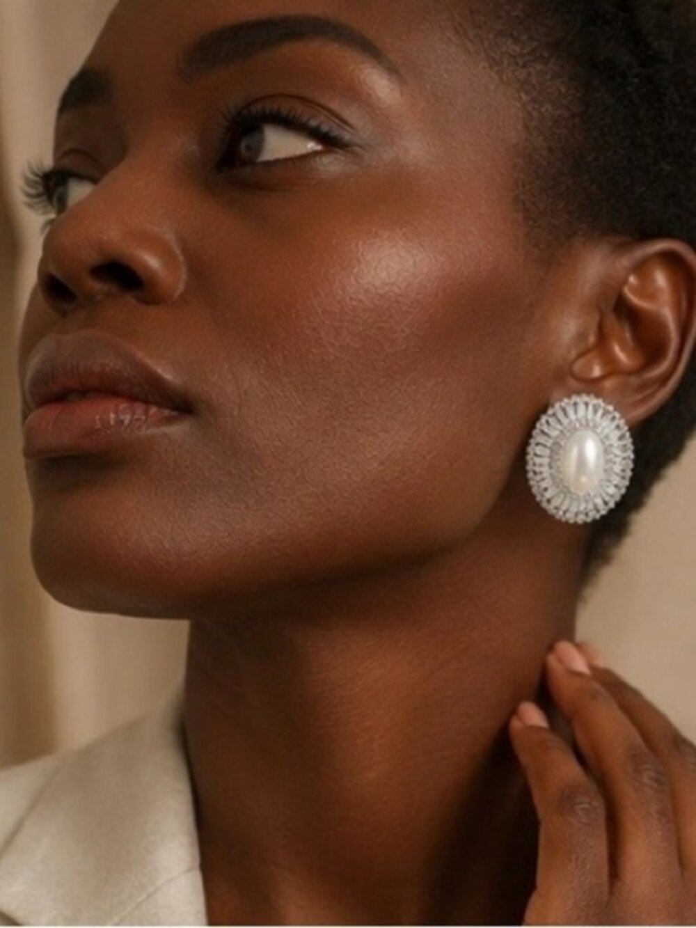 Starlit Pearl Halo Earrings